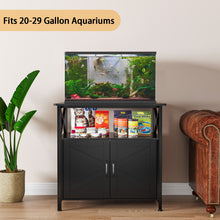 Load image into Gallery viewer, 20-29 Gallon Fish Tank Stand, Aquarium Stand with Cat Litter Box Enclosure, Black