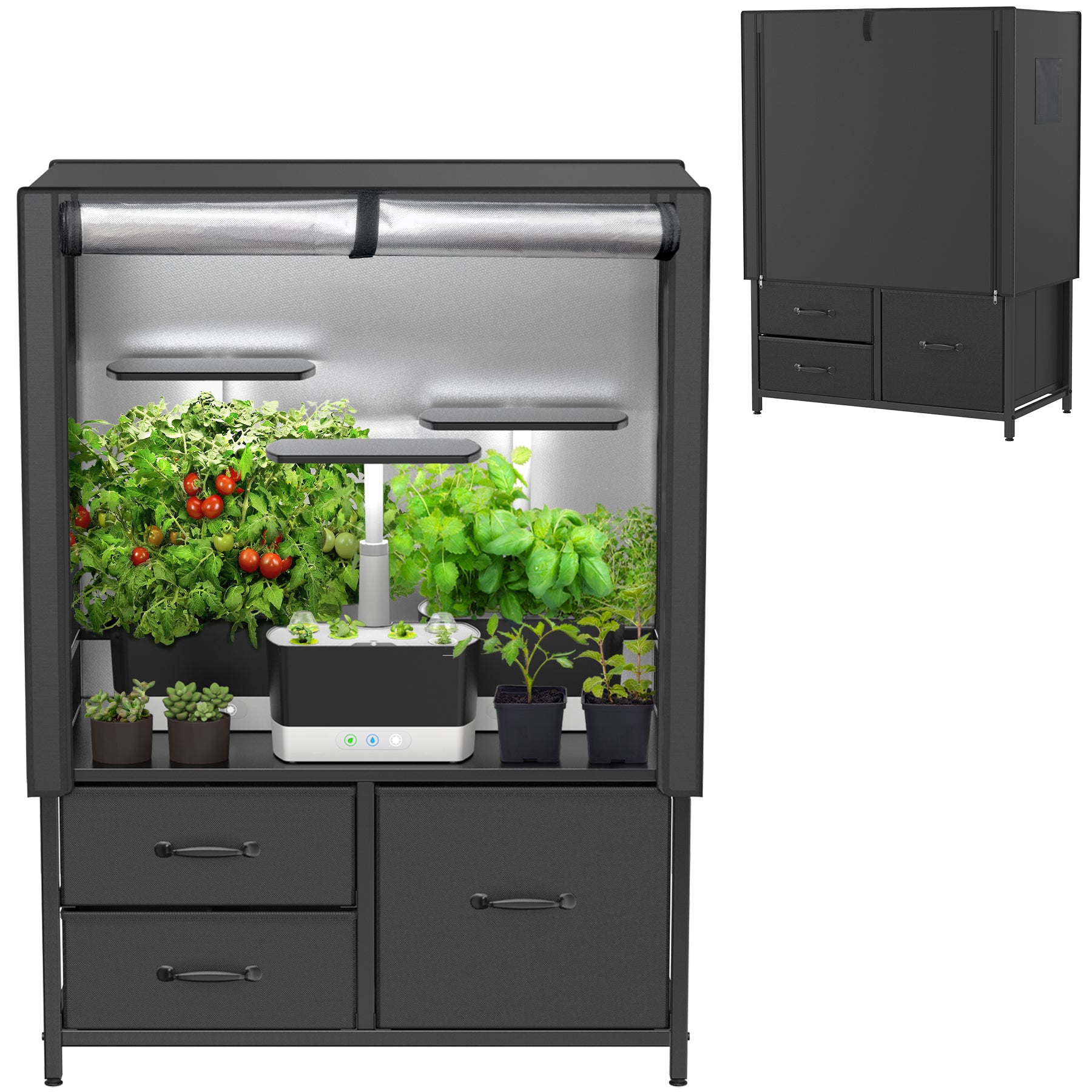 GDLF Indoor Grow Tent with Drawer Compatible with Aerogarden