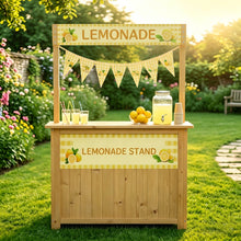 Load image into Gallery viewer, GDLF Lemonade Stand for Kids,  Lemonade bar with Fabric Banner &amp; Skirt, 27.5” Counter Height Kids Outdoor Stand for Backyard, Parties &amp; Pretend Play (Ages 5–10)