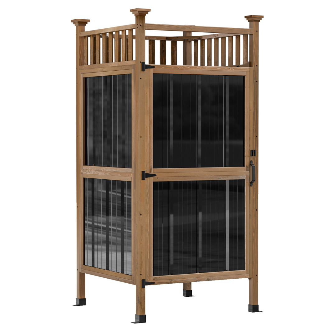 GDLF Outdoor Shower Enclosure with Lockable Door, Privacy Outdoor Changing Room for Pool Wash Station