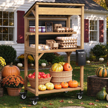 Load image into Gallery viewer, GDLF Compact Wooden Farm Stand with Plastic Roof for Produce, Eggs &amp; Flowers