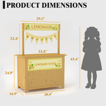 Load image into Gallery viewer, GDLF Lemonade Stand for Kids,  Lemonade bar with Fabric Banner &amp; Skirt, 27.5” Counter Height Kids Outdoor Stand for Backyard, Parties &amp; Pretend Play (Ages 5–10)