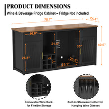 Load image into Gallery viewer, GDLF Extra Long Bar Cabinet with Fridge Space, Modern Wine Liquor Cabinet,78.7"