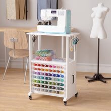 Load image into Gallery viewer, GDLF Sewing Cabinet with Drawer &amp; Wheels Sturdy Sewing Cart Large-Capacity with 112-Spool Thread Holder for Sewing Supplies