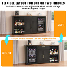 Load image into Gallery viewer, Long Coffee Bar Cabinet with Fridge Space, 70.1" Modern Wine Liquor Cabinet,White