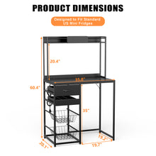 Load image into Gallery viewer, GDLF Snack Bar Cabinet with Fridge Space, Compact Snack Organizer Coffee Station 35.86" W