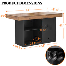 Load image into Gallery viewer, GDLF Bar Height Table with Fridge Space, 41.1"H Counter Height Pub Tall Dining Table,  Kitchen Bar with Storage