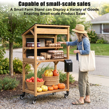 Load image into Gallery viewer, GDLF Compact Wooden Farm Stand with Plastic Roof for Produce, Eggs &amp; Flowers