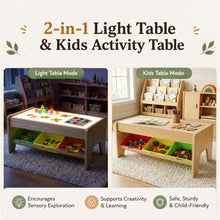 Load image into Gallery viewer, 2-in-1 Light Table for Kids, 2 Tabletops, 3 Color Modes for Classroom