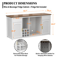 Load image into Gallery viewer, GDLF Extra Long Bar Cabinet with Fridge Space, Modern Wine Liquor Cabinet,78.7"