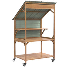 Load image into Gallery viewer, GDLF Farm Stand，Wooden Farmers Market Stand with Metal Roof for Farmhouse Decor, Events &amp; Small Business Display