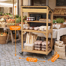 Load image into Gallery viewer, GDLF Compact Wooden Farm Stand with Plastic Roof for Produce, Eggs &amp; Flowers