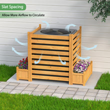 Load image into Gallery viewer, GDLF Air Conditioner Fence 3 Panels Outdoor Wood Privacy Screen with Planter Box to Hide AC Unit &amp; Trash Enclosure No-Dig Kit 33&quot; W x 38&quot; H