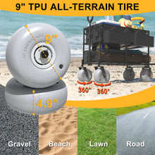 Load image into Gallery viewer, GDLF Beach Wagon, Collapsible Double Decker Utility Cart with 500lb Capacity &amp; 9&quot; All-Terrain Balloon Tires
