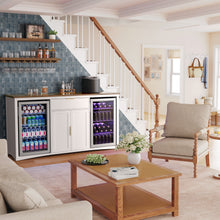 Load image into Gallery viewer, Long Coffee Bar Cabinet with Fridge Space, 70.1" Modern Wine Liquor Cabinet,White