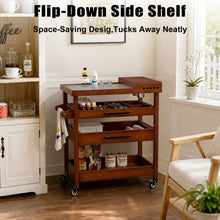 Load image into Gallery viewer, GDLF Solid Beech Wood Art Cart, Artist Taboret with Tempered Glass Palette, Walnut