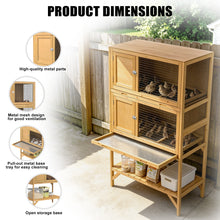 Load image into Gallery viewer, Wooden Quail Cage Indoor, 2-Tier Quail Coop with Pull-Out Trays, Ventilated Wire Mesh, Access Doors &amp; Storage Shelf