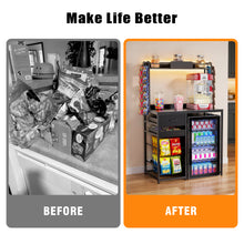 Load image into Gallery viewer, GDLF Snack Bar Cabinet with Fridge Space, Compact Snack Organizer Coffee Station 35.86" W