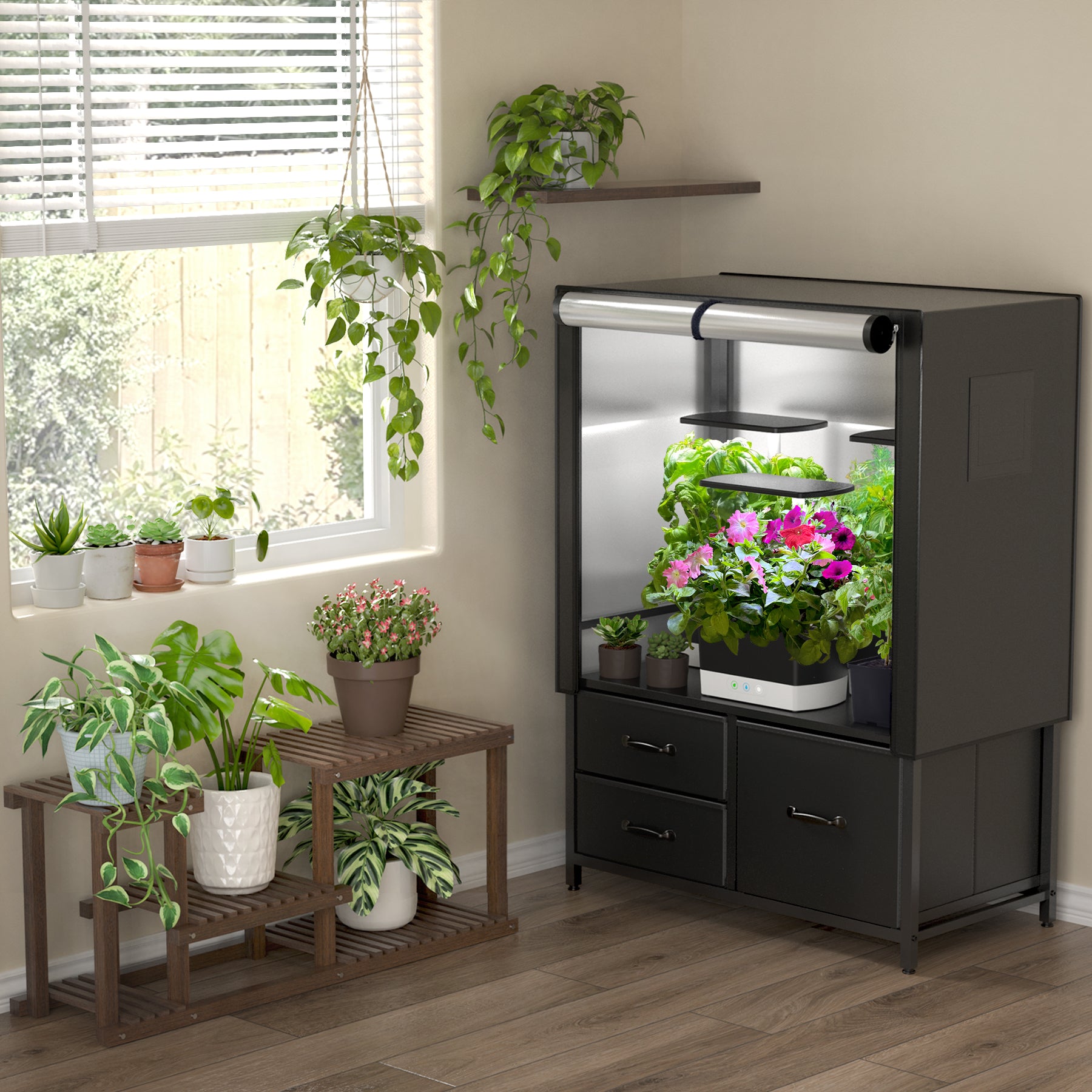 small indoor grow tent GDLF Indoor Grow Tent with Drawer Compatible with Aerogarden,Hydroponi – shopGDLF