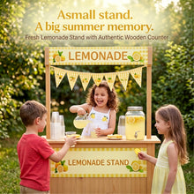 Load image into Gallery viewer, GDLF Lemonade Stand for Kids,  Lemonade bar with Fabric Banner &amp; Skirt, 27.5” Counter Height Kids Outdoor Stand for Backyard, Parties &amp; Pretend Play (Ages 5–10)