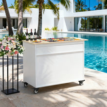 Load image into Gallery viewer, DLF Charcuterie Cart with Stainless Steel Food Pans, Mobile Pizza Topping &amp; Salad Bar Station, Buffet Serving Table