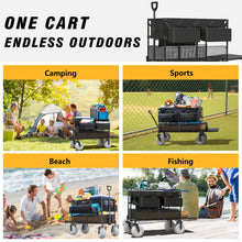Load image into Gallery viewer, GDLF Beach Wagon, Collapsible Double Decker Utility Cart with 500lb Capacity &amp; 9&quot; All-Terrain Balloon Tires