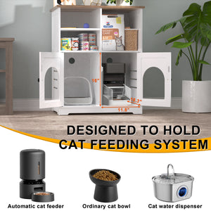 Cat Feeding Station, Cat Cabinet for Microchip Feeder with Dog-Proof Design, Specially Fits Surefeed & Automatic Pet Feeder for Multi-Pets Home