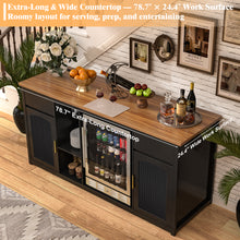 Load image into Gallery viewer, GDLF Extra Long Bar Cabinet with Fridge Space, Modern Wine Liquor Cabinet,78.7"
