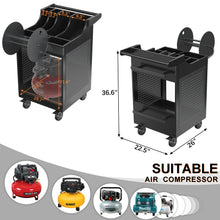 Load image into Gallery viewer, GDLF Portable Air Compressor Utility Cart with  Air Hose Reel for up to 6 Gallon Pancake Compressor