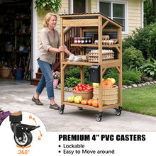 Load image into Gallery viewer, GDLF Compact Wooden Farm Stand with Plastic Roof for Produce, Eggs &amp; Flowers