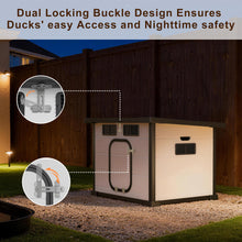 Load image into Gallery viewer, GDLF Duck Coop for Outside, Weatherproof Duck House with Easy-Clean Design &amp; Ventilation – Plastic Night Shelter for Backyard Ducks (2–3 Ducks)