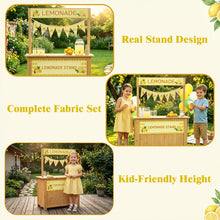 Load image into Gallery viewer, GDLF Lemonade Stand for Kids,  Lemonade bar with Fabric Banner &amp; Skirt, 27.5” Counter Height Kids Outdoor Stand for Backyard, Parties &amp; Pretend Play (Ages 5–10)