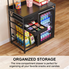 Load image into Gallery viewer, GDLF Snack Bar Cabinet with Fridge Space, Compact Snack Organizer Coffee Station 35.86" W