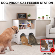 Load image into Gallery viewer, Cat Feeding Station, Cat Cabinet for Microchip Feeder with Dog-Proof Design, Specially Fits Surefeed &amp; Automatic Pet Feeder for Multi-Pets Home