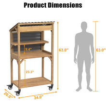 Load image into Gallery viewer, GDLF Compact Wooden Farm Stand with Plastic Roof for Produce, Eggs &amp; Flowers