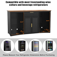 Load image into Gallery viewer, Long Coffee Bar Cabinet with Fridge Space, 70.1" Modern Wine Liquor Cabinet,White