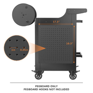 GDLF Portable Air Compressor Utility Cart with  Air Hose Reel for up to 6 Gallon Pancake Compressor