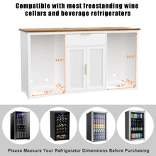 Load image into Gallery viewer, Long Coffee Bar Cabinet with Fridge Space, 70.1" Modern Wine Liquor Cabinet,White