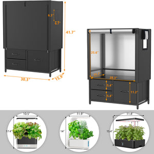 GDLF Indoor Grow Tent with Drawer Compatible with Aerogarden,Hydroponics Growing System with Highly Reflective Mylar