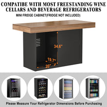 Load image into Gallery viewer, GDLF Bar Height Table with Fridge Space, 41.1"H Counter Height Pub Tall Dining Table,  Kitchen Bar with Storage