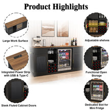 Load image into Gallery viewer, GDLF Extra Long Bar Cabinet with Fridge Space, Modern Wine Liquor Cabinet,78.7"