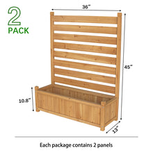 Load image into Gallery viewer, GDLF Air Conditioner Fence Outdoor Wood Privacy Screen with Planter Box No-Dig Kit（2 Panels）