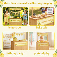 Load image into Gallery viewer, GDLF Lemonade Stand for Kids,  Lemonade bar with Fabric Banner &amp; Skirt, 27.5” Counter Height Kids Outdoor Stand for Backyard, Parties &amp; Pretend Play (Ages 5–10)