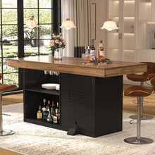 Load image into Gallery viewer, GDLF Bar Height Table with Fridge Space, 41.1"H Counter Height Pub Tall Dining Table,  Kitchen Bar with Storage