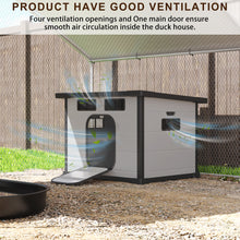 Load image into Gallery viewer, GDLF Duck Coop for Outside, Weatherproof Duck House with Easy-Clean Design &amp; Ventilation – Plastic Night Shelter for Backyard Ducks (2–3 Ducks)