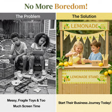 Load image into Gallery viewer, GDLF Lemonade Stand for Kids,  Lemonade bar with Fabric Banner &amp; Skirt, 27.5” Counter Height Kids Outdoor Stand for Backyard, Parties &amp; Pretend Play (Ages 5–10)