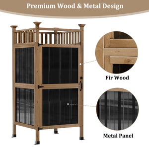 GDLF Outdoor Shower Enclosure with Lockable Door, Privacy Outdoor Changing Room for Pool Wash Station