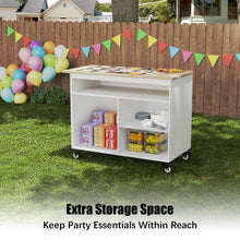 Load image into Gallery viewer, DLF Charcuterie Cart with Stainless Steel Food Pans, Mobile Pizza Topping &amp; Salad Bar Station, Buffet Serving Table