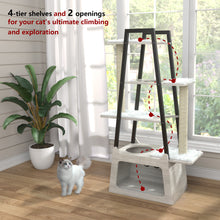 Load image into Gallery viewer, GDLF Modern Cat Tree Wooden Heavy Duty  Tower with Condo and Long Scratching Posts, Easy Clean 54&quot;