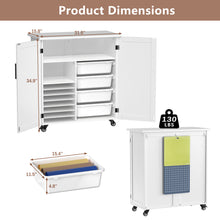 Load image into Gallery viewer, GDLF Craft Cart Compatible with Cricut Machine, Rolling Cricut Cabinet with Storage 31.6&quot;W x 15.8&quot;D x 34.9&quot;H